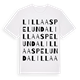 White t-shirt med Lilla Aspelunda ordlek t-shirt