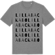 Mid Heather Gray t-shirt med Lilla Backabo ordlek t-shirt