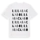 White t-shirt med Lilla Backabo ordlek t-shirt