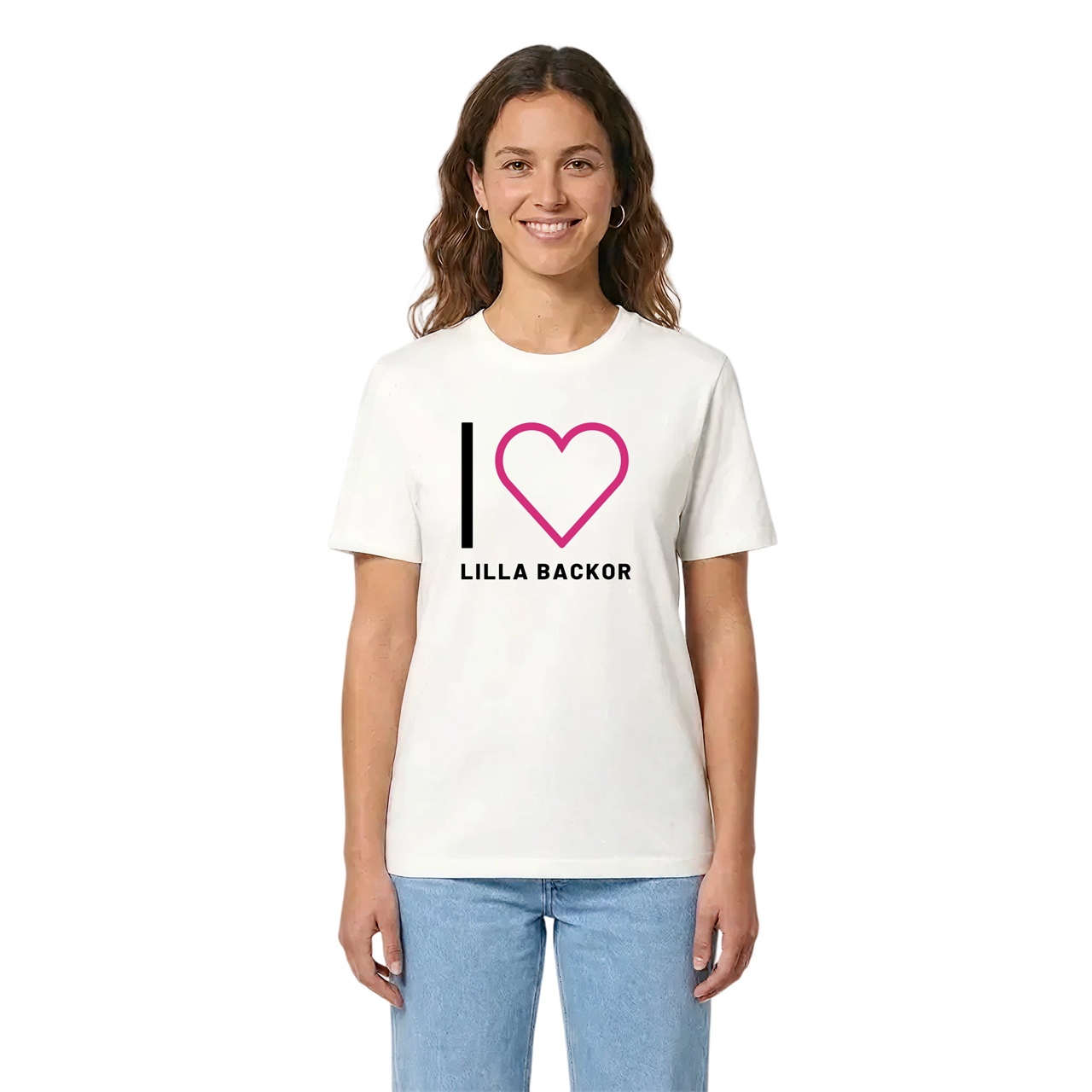 Jag älskar Lilla Backor t-shirt stort tryck i miljö