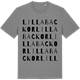 Mid Heather Gray t-shirt med Lilla Backor ordlek t-shirt