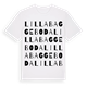 White t-shirt med Lilla Baggeboda ordlek t-shirt