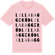 Pink Cotton t-shirt med Lilla Baggeröd ordlek t-shirt