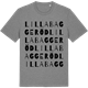 Mid Heather Gray t-shirt med Lilla Baggeröd ordlek t-shirt