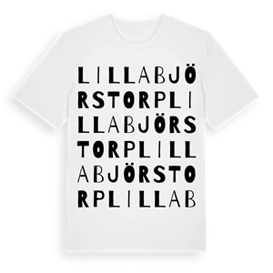 Lilla Björstorp ordlek t-shirt – ekologisk bomull t-shirt från Pinshirt