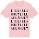 Pink Cotton t-shirt med Lilla Blåhult ordlek t-shirt
