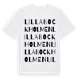 White t-shirt med Lilla Bockholmen ordlek t-shirt