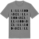 Mid Heather Gray t-shirt med Lilla Bodane ordlek t-shirt