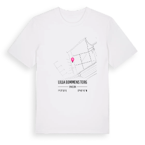 Lilla Bommens Torg karta t-shirt – ekologisk bomull t-shirt från Pinshirt