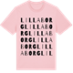 Pink Cotton t-shirt med Lilla Borg ordlek t-shirt