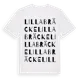 White t-shirt med Lilla Bräcke ordlek t-shirt