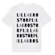 White t-shirt med Lilla Brostorp ordlek t-shirt