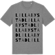 Mid Heather Gray t-shirt med Lilla Bystad ordlek t-shirt