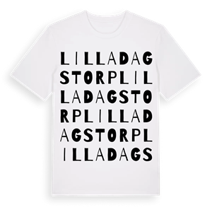 Lilla Dagstorp ordlek t-shirt – ekologisk bomull t-shirt från Pinshirt