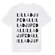 White t-shirt med Lilla Djupedal ordlek t-shirt