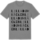 Mid Heather Gray t-shirt med Lilla Dumbäcken ordlek t-shirt