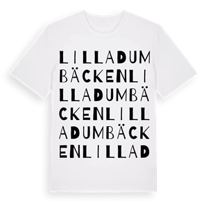 Lilla Dumbäcken ordlek t-shirt – ekologisk bomull t-shirt från Pinshirt