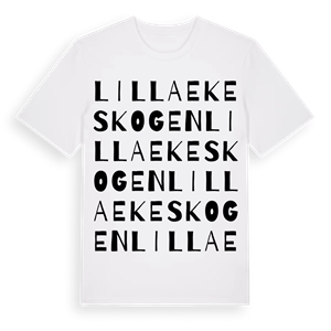 Lilla Ekeskogen ordlek t-shirt – ekologisk bomull t-shirt från Pinshirt