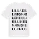 White t-shirt med Lilla Gillingsmarken ordlek t-shirt
