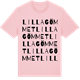 Pink Cotton t-shirt med Lilla Gömmet ordlek t-shirt