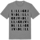 Mid Heather Gray t-shirt med Lilla Gruvad ordlek t-shirt