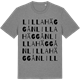 Mid Heather Gray t-shirt med Lilla Häggån ordlek t-shirt