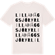 Vintage White t-shirt med Lilla Häggsjöryr ordlek t-shirt