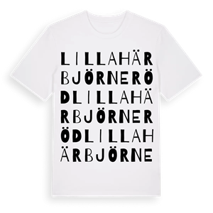 Lilla Härbjörneröd ordlek t-shirt – ekologisk bomull t-shirt från Pinshirt