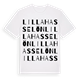 White t-shirt med Lilla Hasselön ordlek t-shirt
