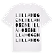 White t-shirt med Lilla Hogen ordlek t-shirt