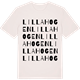 Vintage White t-shirt med Lilla Hogen ordlek t-shirt