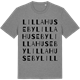 Mid Heather Gray t-shirt med Lilla Huseby ordlek t-shirt