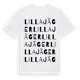 White t-shirt med Lilla Jäger ordlek t-shirt