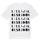 White t-shirt med Lilla Jakobsrudön ordlek t-shirt