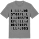 Mid Heather Gray t-shirt med Lilla Jonstorp ordlek t-shirt
