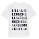 White t-shirt med Lilla Källegren ordlek t-shirt