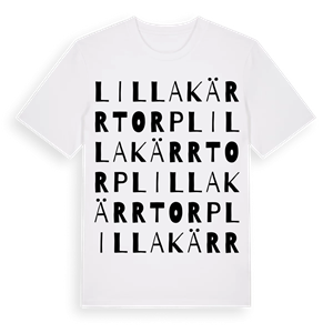 Lilla Kärrtorp ordlek t-shirt – ekologisk bomull t-shirt från Pinshirt