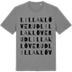 Mid Heather Gray t-shirt med Lilla Klöverud ordlek t-shirt