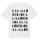 White t-shirt med Lilla Klöverud ordlek t-shirt