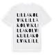 White t-shirt med Lilla Kolvik ordlek t-shirt