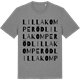 Mid Heather Gray t-shirt med Lilla Komperöd ordlek t-shirt
