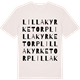 Vintage White t-shirt med Lilla Kyrketorp ordlek t-shirt