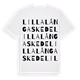 White t-shirt med Lilla Långaskede ordlek t-shirt