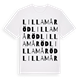 White t-shirt med Lilla Måröd ordlek t-shirt