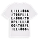 White t-shirt med Lilla Öggatorp ordlek t-shirt