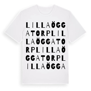 Lilla Öggatorp ordlek t-shirt – ekologisk bomull t-shirt från Pinshirt
