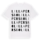 White t-shirt med Lilla Persbo ordlek t-shirt