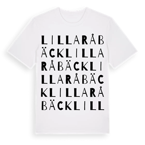 Lilla Råbäck ordlek t-shirt – ekologisk bomull t-shirt från Pinshirt