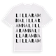 White t-shirt med Lilla Ramna ordlek t-shirt
