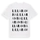 White t-shirt med Lilla Ramna ordlek t-shirt